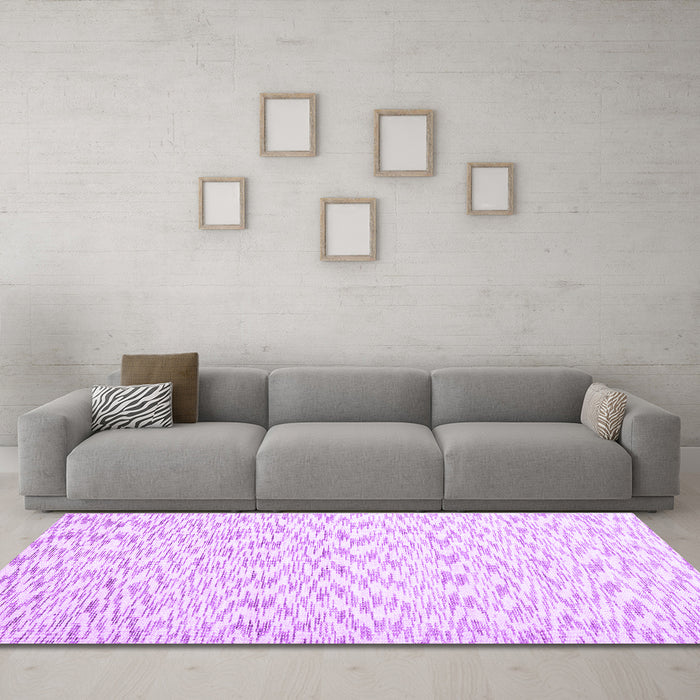 Machine Washable Solid Purple Modern Area Rugs in a Living Room, wshcon1739pur
