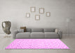 Machine Washable Solid Pink Modern Rug in a Living Room, wshcon1739pnk