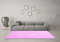 Machine Washable Solid Pink Modern Rug, wshcon1739pnk