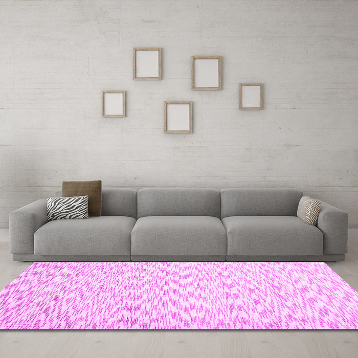 Machine Washable Solid Pink Modern Rug in a Living Room, wshcon1739pnk