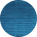 Round Abstract Light Blue Contemporary Rug, con173lblu