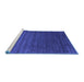 Sideview of Machine Washable Abstract Blue Contemporary Rug, wshcon173blu