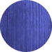 Round Abstract Blue Contemporary Rug, con173blu