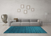 Machine Washable Abstract Turquoise Contemporary Rug, wshcon173turq