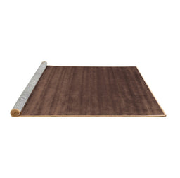Sideview of Machine Washable Abstract Brown Contemporary Rug, wshcon173brn
