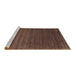 Sideview of Machine Washable Abstract Brown Contemporary Rug, wshcon173brn