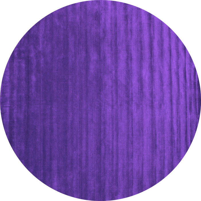 Round Machine Washable Abstract Purple Contemporary Area Rugs, wshcon173pur