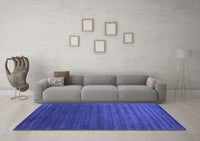 Machine Washable Abstract Blue Contemporary Rug, wshcon173blu