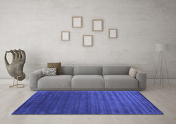 Machine Washable Abstract Blue Contemporary Rug in a Living Room, wshcon173blu