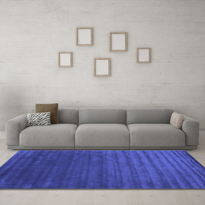 Machine Washable Abstract Blue Contemporary Rug in a Living Room, wshcon173blu