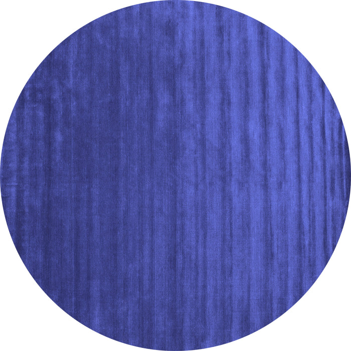 Round Machine Washable Abstract Blue Contemporary Rug, wshcon173blu