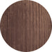 Round Abstract Brown Contemporary Rug, con173brn