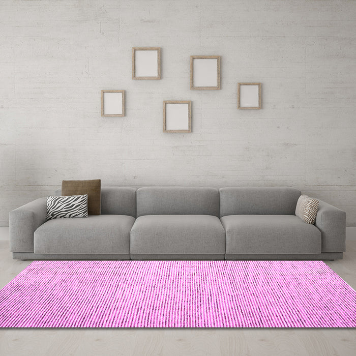 Machine Washable Abstract Pink Contemporary Rug in a Living Room, wshcon1740pnk