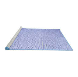 Sideview of Machine Washable Abstract Blue Contemporary Rug, wshcon1740blu