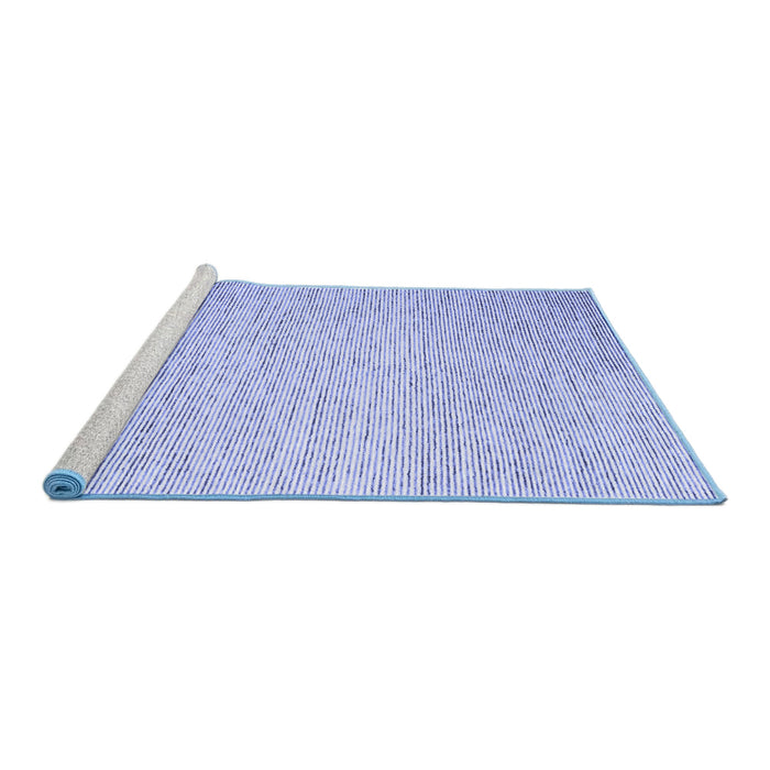 Sideview of Machine Washable Abstract Blue Contemporary Rug, wshcon1740blu
