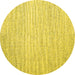 Round Abstract Yellow Contemporary Rug, con1740yw