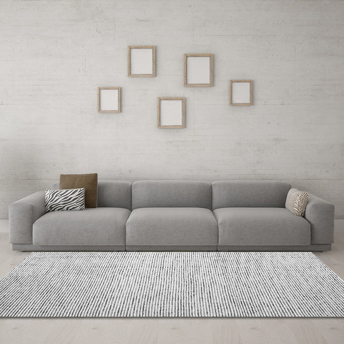 Machine Washable Abstract Gray Contemporary Rug in a Living Room,, wshcon1740gry