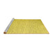 Sideview of Machine Washable Abstract Yellow Contemporary Rug, wshcon1740yw