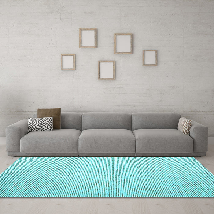 Machine Washable Abstract Light Blue Contemporary Rug in a Living Room, wshcon1740lblu