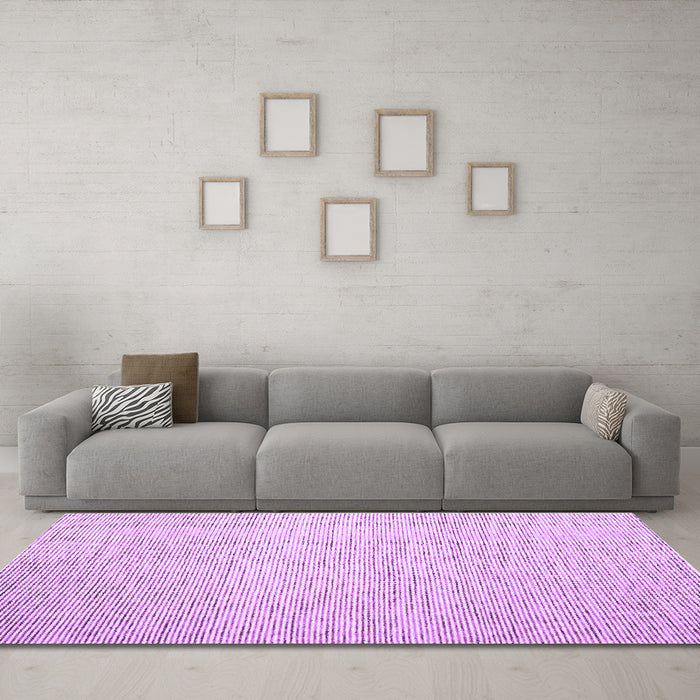 Machine Washable Abstract Purple Contemporary Area Rugs in a Living Room, wshcon1740pur