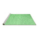 Sideview of Machine Washable Abstract Emerald Green Contemporary Area Rugs, wshcon1740emgrn