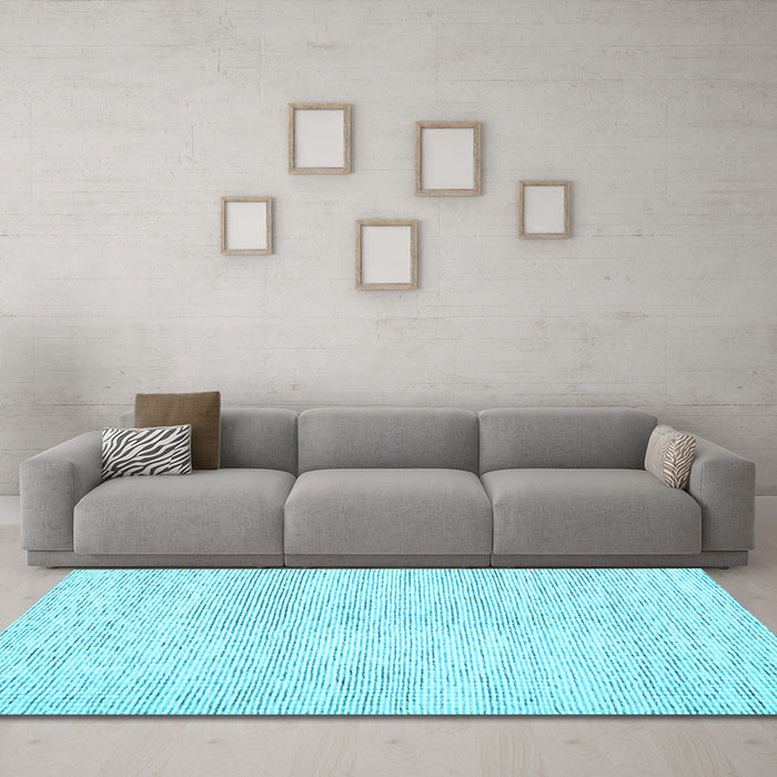 Machine Washable Abstract Light Blue Contemporary Rug in a Living Room, wshcon1741lblu