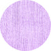 Round Machine Washable Abstract Purple Contemporary Area Rugs, wshcon1741pur