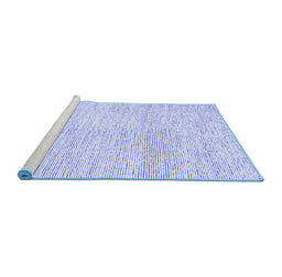 Sideview of Machine Washable Abstract Blue Contemporary Rug, wshcon1741blu