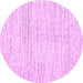 Round Abstract Pink Contemporary Rug, con1741pnk