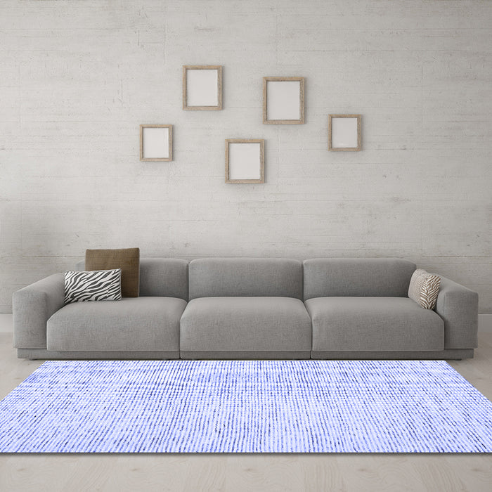 Machine Washable Abstract Blue Contemporary Rug in a Living Room, wshcon1741blu