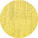 Round Machine Washable Abstract Yellow Contemporary Rug, wshcon1741yw