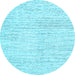 Round Abstract Light Blue Contemporary Rug, con1741lblu