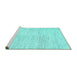 Sideview of Machine Washable Abstract Turquoise Contemporary Area Rugs, wshcon1741turq