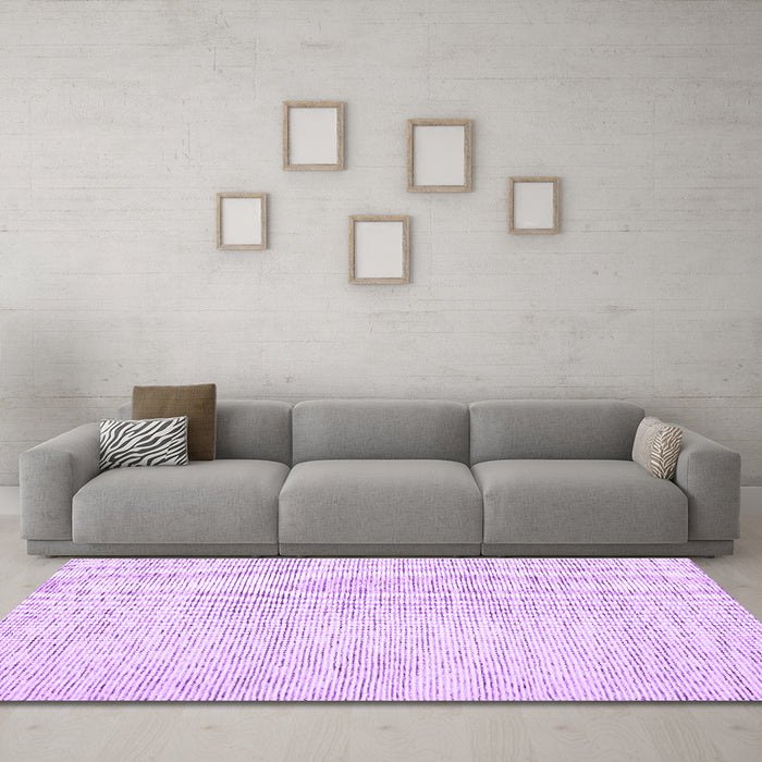 Machine Washable Abstract Purple Contemporary Area Rugs in a Living Room, wshcon1741pur