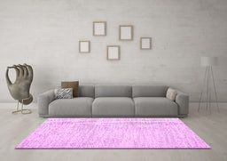 Machine Washable Abstract Pink Contemporary Rug in a Living Room, wshcon1741pnk
