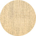 Round Abstract Brown Contemporary Rug, con1741brn