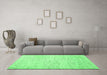 Machine Washable Abstract Green Contemporary Area Rugs in a Living Room,, wshcon1742grn