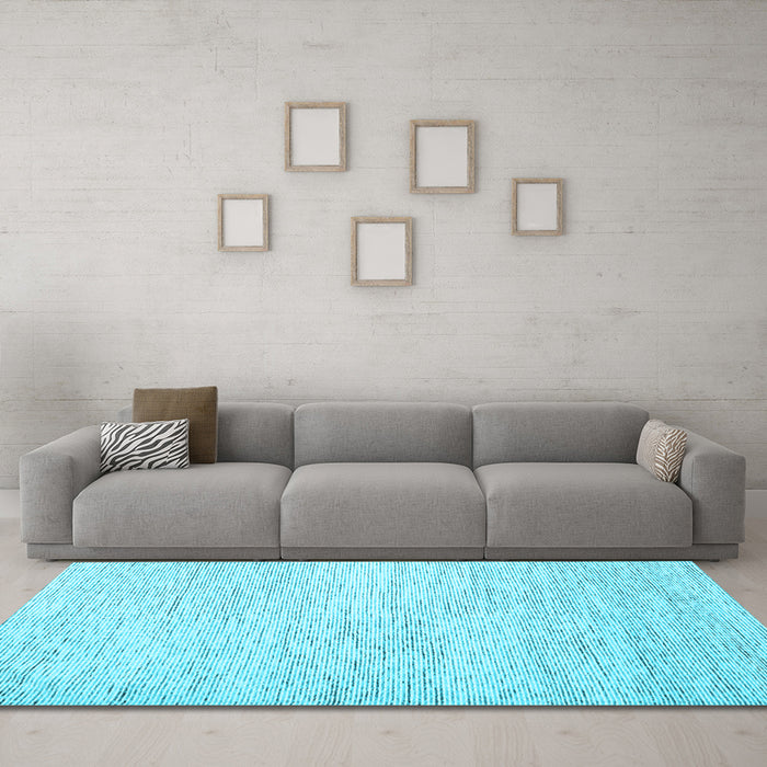Machine Washable Abstract Light Blue Contemporary Rug in a Living Room, wshcon1742lblu