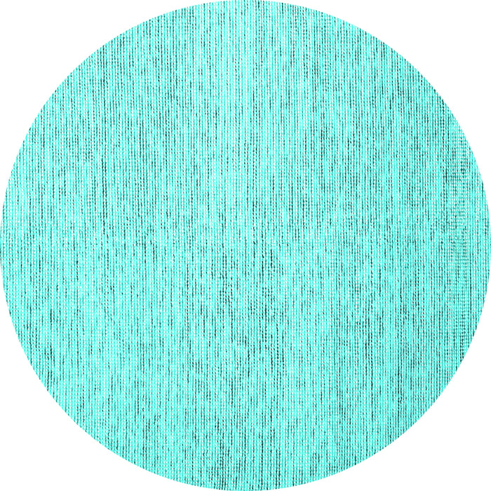 Round Machine Washable Abstract Turquoise Contemporary Area Rugs, wshcon1742turq