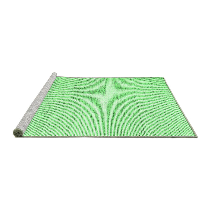 Sideview of Machine Washable Abstract Emerald Green Contemporary Area Rugs, wshcon1742emgrn