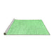 Sideview of Machine Washable Abstract Emerald Green Contemporary Area Rugs, wshcon1742emgrn