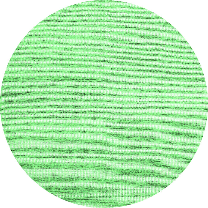 Round Machine Washable Abstract Emerald Green Contemporary Area Rugs, wshcon1742emgrn