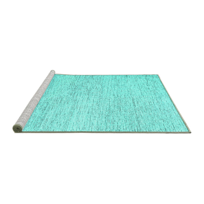 Sideview of Machine Washable Abstract Turquoise Contemporary Area Rugs, wshcon1742turq