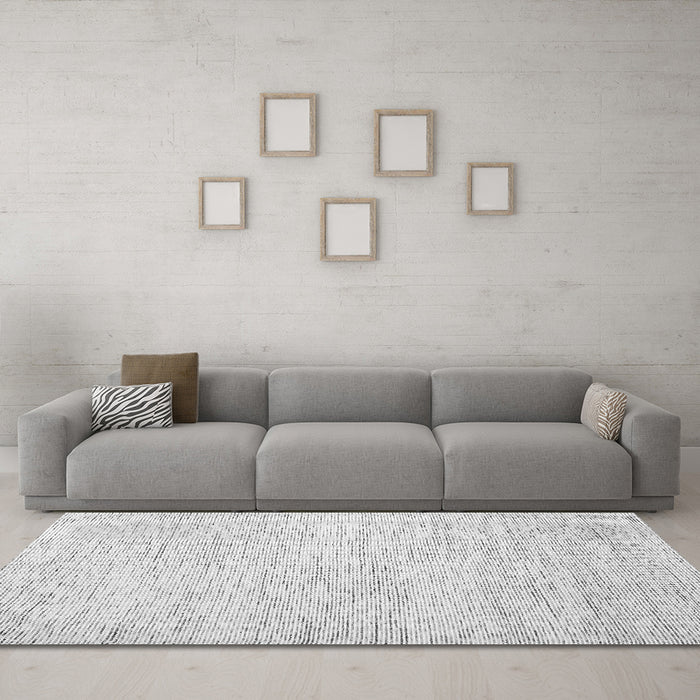 Machine Washable Abstract Gray Contemporary Rug in a Living Room,, wshcon1742gry