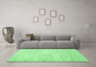 Machine Washable Abstract Emerald Green Contemporary Area Rugs in a Living Room,, wshcon1742emgrn