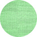 Round Abstract Emerald Green Contemporary Rug, con1743emgrn