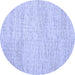 Round Abstract Blue Contemporary Rug, con1743blu