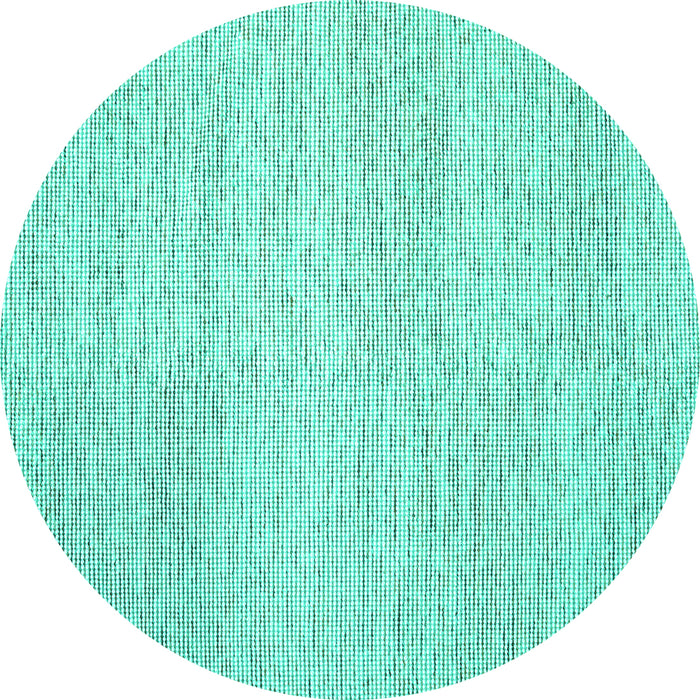 Round Abstract Turquoise Contemporary Rug, con1743turq