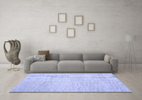 Machine Washable Abstract Blue Contemporary Rug, wshcon1743blu