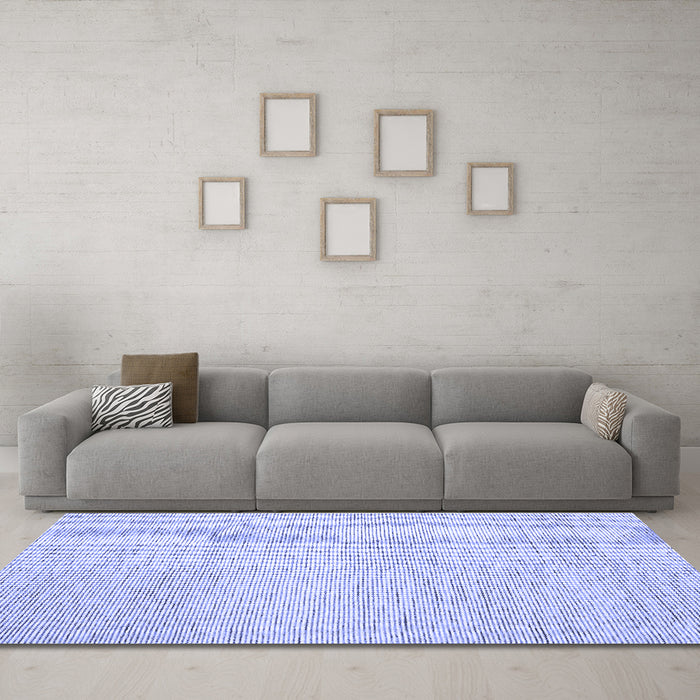 Machine Washable Abstract Blue Contemporary Rug in a Living Room, wshcon1743blu